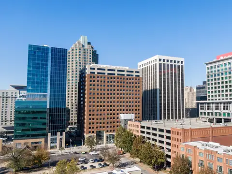 Downtown Raleigh office towers on a clear day